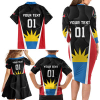 Custom Antigua Cricket Hawksbills Family Matching Long Sleeve Bodycon Dress and Hawaiian Shirt Each Endeavouring All Achieving - Wonder Print Shop