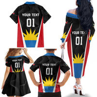 Custom Antigua Cricket Hawksbills Family Matching Off The Shoulder Long Sleeve Dress and Hawaiian Shirt Each Endeavouring All Achieving - Wonder Print Shop