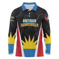 Custom Antigua Cricket Hawksbills Long Sleeve Polo Shirt Each Endeavouring All Achieving - Wonder Print Shop