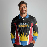 Custom Antigua Cricket Hawksbills Long Sleeve Polo Shirt Each Endeavouring All Achieving - Wonder Print Shop