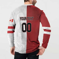 Custom Canada Ice Hockey Team Button Sweatshirt Maple Leaf Go Champions