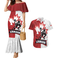 Custom Canada Ice Hockey Team Couples Matching Mermaid Dress and Hawaiian Shirt Maple Leaf Go Champions