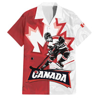 Custom Canada Ice Hockey Team Family Matching Off The Shoulder Long Sleeve Dress and Hawaiian Shirt Maple Leaf Go Champions