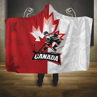 Canada Ice Hockey Team Hooded Blanket Maple Leaf Go Champions