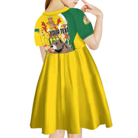 Personalized Canada Saskatchewan Province Kid Short Sleeve Dress Multis e Gentibus Vires