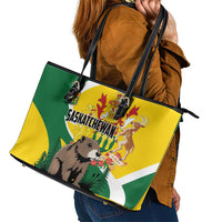 Canada Saskatchewan Province Leather Tote Bag Multis e Gentibus Vires