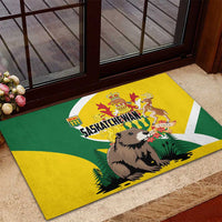Canada Saskatchewan Province Rubber Doormat Multis e Gentibus Vires