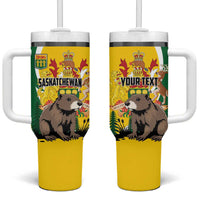 Personalized Canada Saskatchewan Province Tumbler With Handle Multis e Gentibus Vires