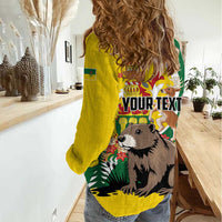 Personalized Canada Saskatchewan Province Women Casual Shirt Multis e Gentibus Vires