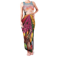 Netherlands Easter 2024 Family Matching Tank Maxi Dress and Hawaiian Shirt Bunny With Tulips Flowers Field - Wonder Print Shop