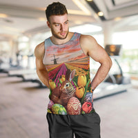 Netherlands Easter 2024 Men Tank Top Bunny With Tulips Flowers Field - Wonder Print Shop