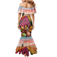 Netherlands Easter 2024 Mermaid Dress Bunny With Tulips Flowers Field - Wonder Print Shop