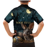 Australia Easter 2024 Family Matching Mermaid Dress and Hawaiian Shirt Bunny With Aboriginal Eggs At Starry Night - Wonder Print Shop