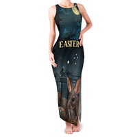 Australia Easter 2024 Family Matching Tank Maxi Dress and Hawaiian Shirt Bunny With Aboriginal Eggs At Starry Night - Wonder Print Shop