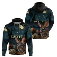 Australia Easter 2024 Hoodie Bunny With Aboriginal Eggs At Starry Night - Wonder Print Shop