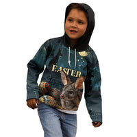 Australia Easter 2024 Kid Hoodie Bunny With Aboriginal Eggs At Starry Night - Wonder Print Shop