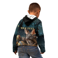 Australia Easter 2024 Kid Hoodie Bunny With Aboriginal Eggs At Starry Night - Wonder Print Shop