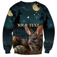 Australia Easter 2024 Sweatshirt Bunny With Aboriginal Eggs At Starry Night - Wonder Print Shop