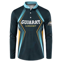 Custom Gujarat 2025 Cricket Titans Button Sweatshirt Aava De Race With The Titans