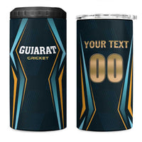 Custom Gujarat 2025 Cricket Titans 4 in 1 Can Cooler Tumbler Aava De Race With The Titans