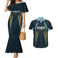 Custom Gujarat 2025 Cricket Titans Couples Matching Mermaid Dress and Hawaiian Shirt Aava De Race With The Titans