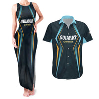 Custom Gujarat 2025 Cricket Titans Couples Matching Tank Maxi Dress and Hawaiian Shirt Aava De Race With The Titans