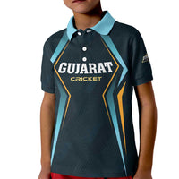 Custom Gujarat 2025 Cricket Titans Kid Polo Shirt Aava De Race With The Titans