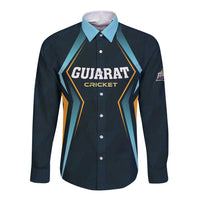 Custom Gujarat 2025 Cricket Titans Long Sleeve Button Shirt Aava De Race With The Titans