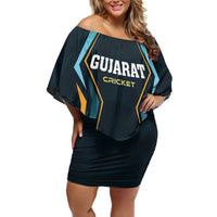 Custom Gujarat 2025 Cricket Titans Off Shoulder Short Dress Aava De Race With The Titans