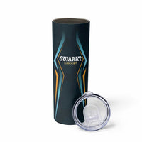 Custom Gujarat 2025 Cricket Titans Skinny Tumbler Aava De Race With The Titans