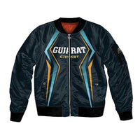 Custom Gujarat 2025 Cricket Titans Sleeve Zip Bomber Jacket Aava De Race With The Titans