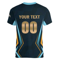 Custom Gujarat 2025 Cricket Titans Women V-Neck T-Shirt Aava De Race With The Titans