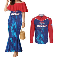 Custom Capitals Delhi 2025 Cricket Couples Matching Mermaid Dress and Long Sleeve Button Shirt Fight Till The End