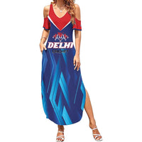 Custom Capitals Delhi 2025 Cricket Family Matching Summer Maxi Dress and Hawaiian Shirt Fight Till The End