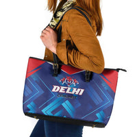Capitals Delhi 2025 Cricket Leather Tote Bag Fight Till The End