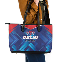 Capitals Delhi 2025 Cricket Leather Tote Bag Fight Till The End