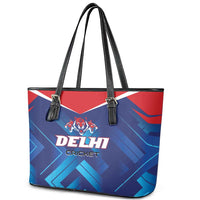 Capitals Delhi 2025 Cricket Leather Tote Bag Fight Till The End