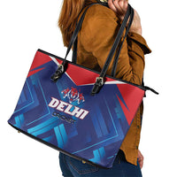 Capitals Delhi 2025 Cricket Leather Tote Bag Fight Till The End