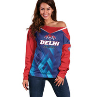 Custom Capitals Delhi 2025 Cricket Off Shoulder Sweater Fight Till The End