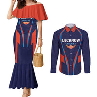 Custom Lucknow 2025 Cricket Super Giants Couples Matching Mermaid Dress and Long Sleeve Button Shirt Hum Aa Rahe Hai
