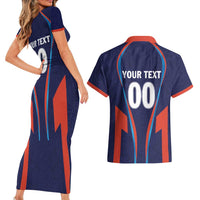 Custom Lucknow 2025 Cricket Super Giants Couples Matching Short Sleeve Bodycon Dress and Hawaiian Shirt Hum Aa Rahe Hai