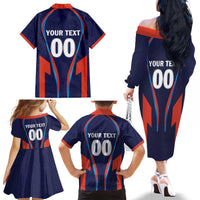 Custom Lucknow 2025 Cricket Super Giants Family Matching Off The Shoulder Long Sleeve Dress and Hawaiian Shirt Hum Aa Rahe Hai