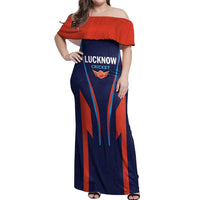 Custom Lucknow 2025 Cricket Super Giants Off Shoulder Maxi Dress Hum Aa Rahe Hai