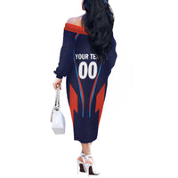 Custom Lucknow 2025 Cricket Super Giants Off The Shoulder Long Sleeve Dress Hum Aa Rahe Hai
