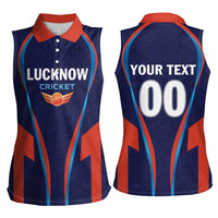 Custom Lucknow 2025 Cricket Super Giants Women Sleeveless Polo Shirt Hum Aa Rahe Hai
