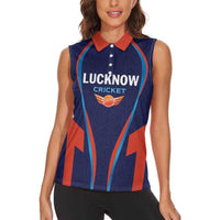 Custom Lucknow 2025 Cricket Super Giants Women Sleeveless Polo Shirt Hum Aa Rahe Hai