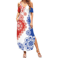 Paraguay Nanduti Traditional Lace Stylized Family Matching Summer Maxi Dress and Hawaiian Shirt