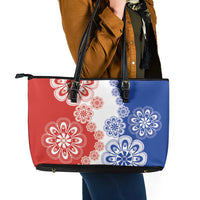 Paraguay Nanduti Traditional Lace Stylized Leather Tote Bag