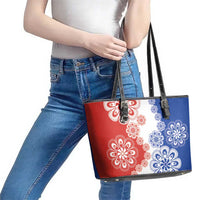 Paraguay Nanduti Traditional Lace Stylized Leather Tote Bag