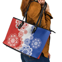 Paraguay Nanduti Traditional Lace Stylized Leather Tote Bag